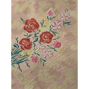 Bouquet of Blooms, Floral Art, Acrylic Painting